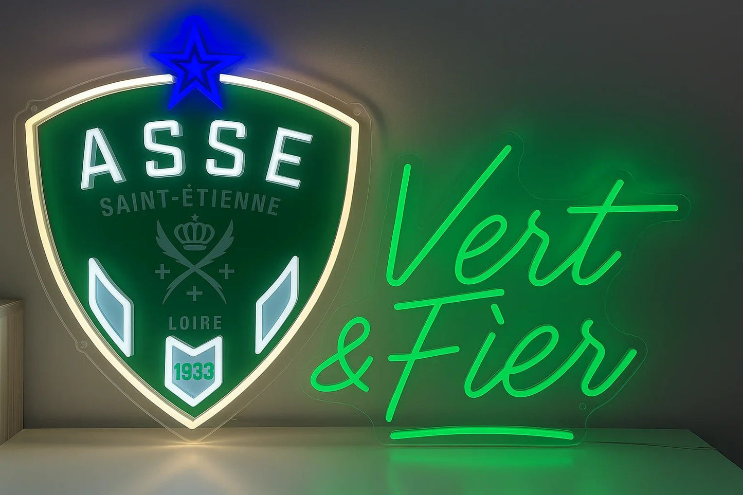 NEON LEDPack Supporter ASSE – Logo + “Vert & Fier” - NEON DISCOUNT - SUR MESURE