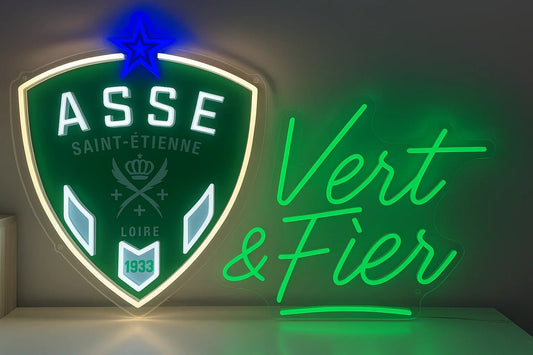 NEON LEDPack Supporter ASSE – Logo + “Vert & Fier” - NEON DISCOUNT - SUR MESURE